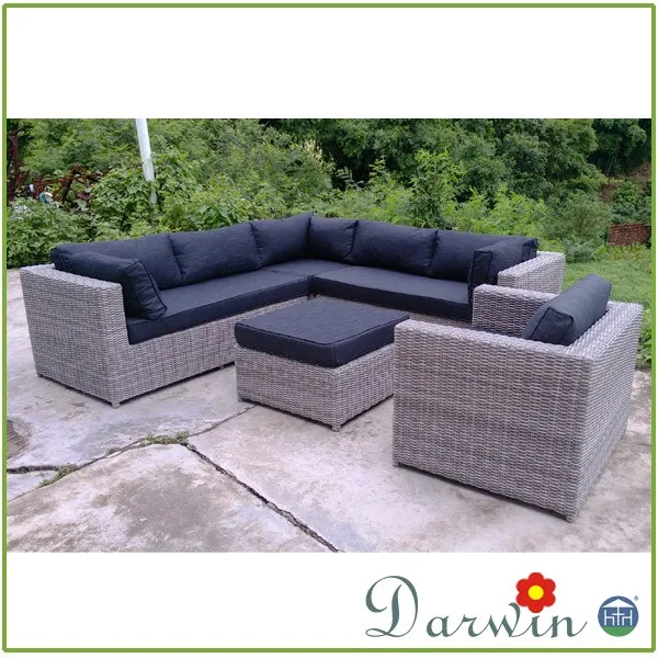 Furniture Living Room Poly Half Round Rattan Sofa Set Waterproof Poly Half Round Rattan Sofa Set