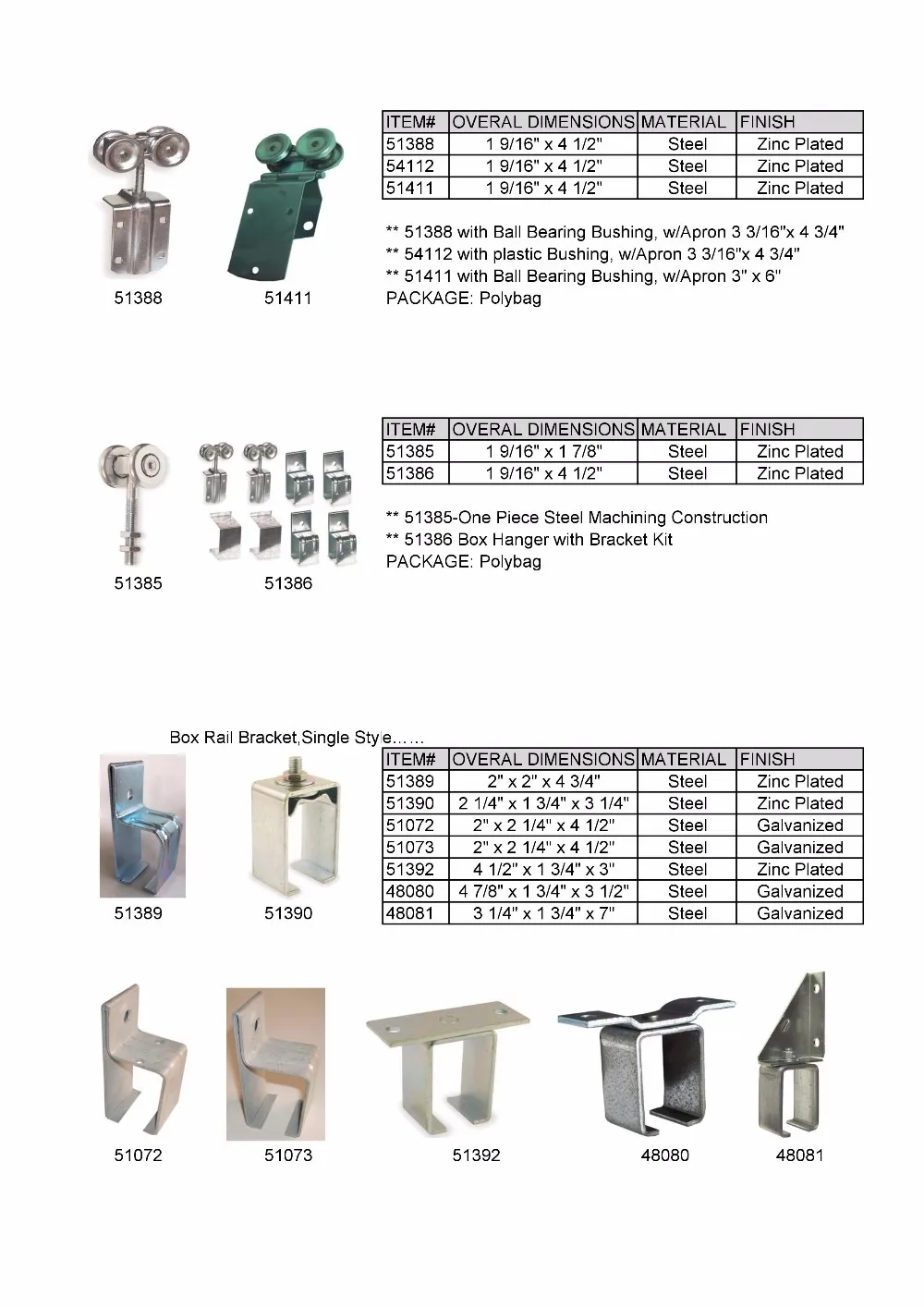 Heavy Duty Box Rail With Flashing For Sliding Garage Barn Door Hardware