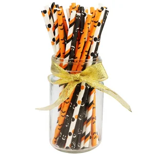 Halloween Decoration Party Paper Straws for Drinking Table Decoration Paper Straws