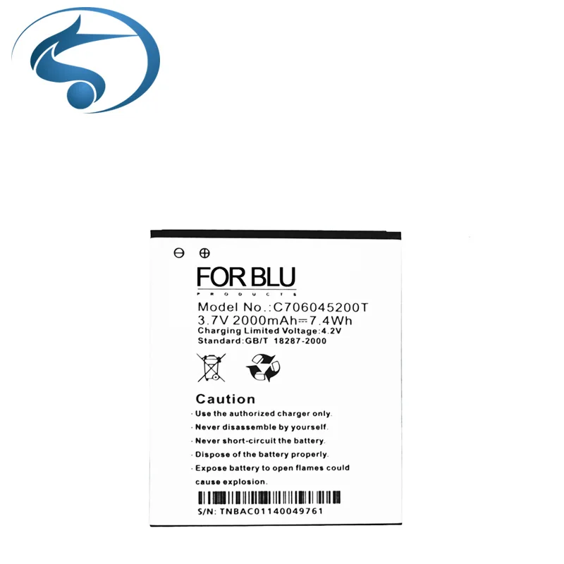 

China mobile phone battery for BLU STUDIO 5.0 CHD 2700mah oem mobile phone battery, N/a
