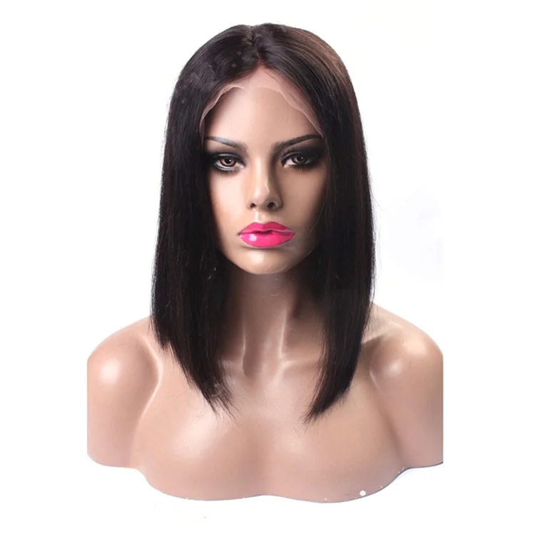 

12'' Straight Short Bob Remy Human Hair Wigs for Black Women, N/a