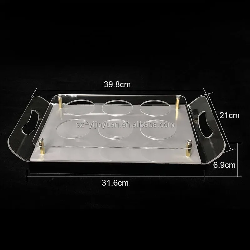 Round Shot Glass Holder Tray Rotating Acrylic Shot Wine Glasses Tray