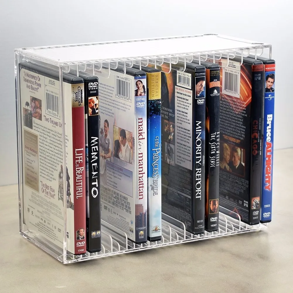 Stackable Clear Acrylic Dvd Holder Holds 14 Standard Dvd Cases Buy