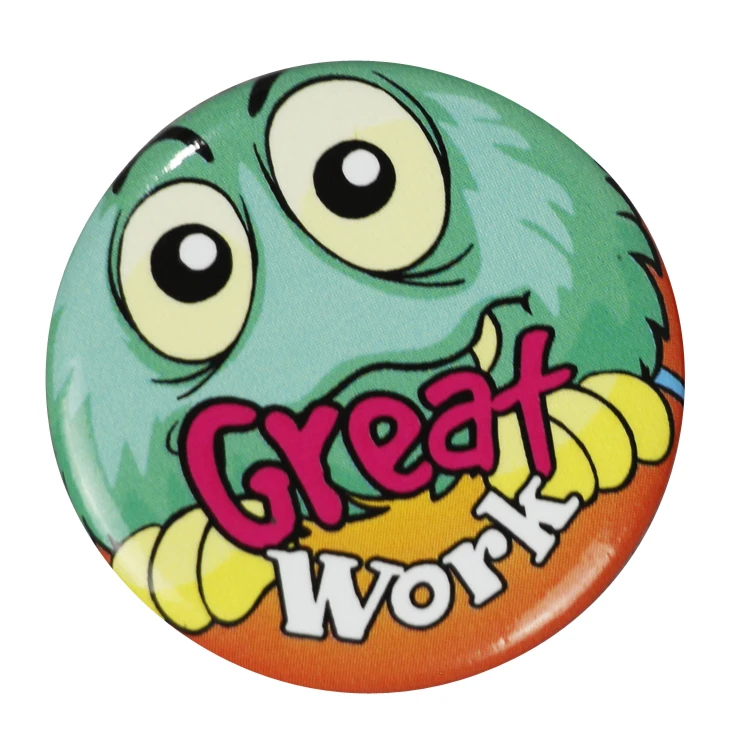 

Cheap promotional blank button pin badge with safety pin, Cmyk printing