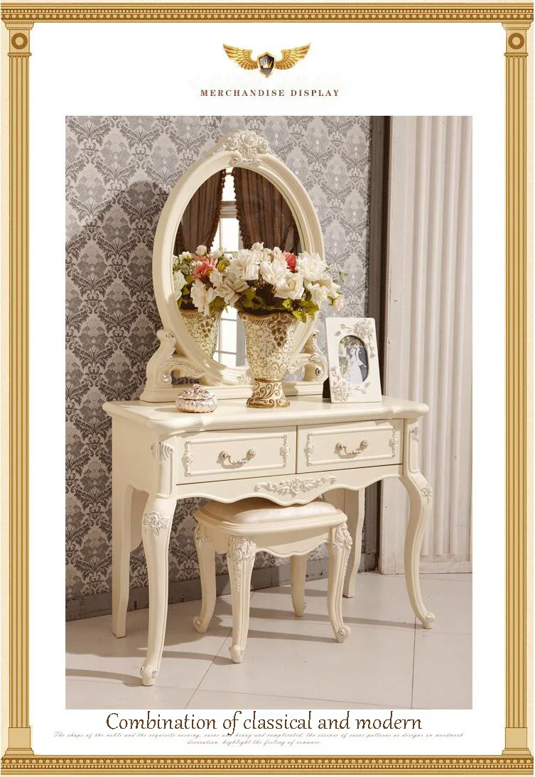 European mirror table antique bedroom dresser French furniture french dressing table p10146