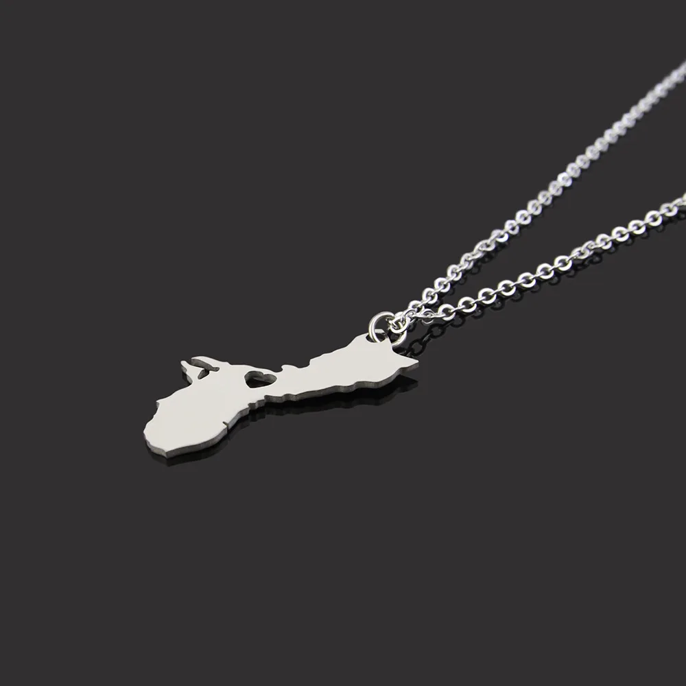 

GJ1874 High Quality Stainless Steel Jewelry Wholesale Customized Personalized Guam Map Necklace, Multi