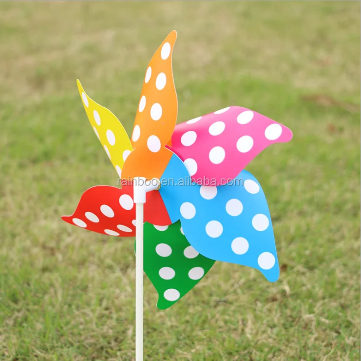 
Promotional 6 blades party garden wedding decoration plastic windmill for kids 