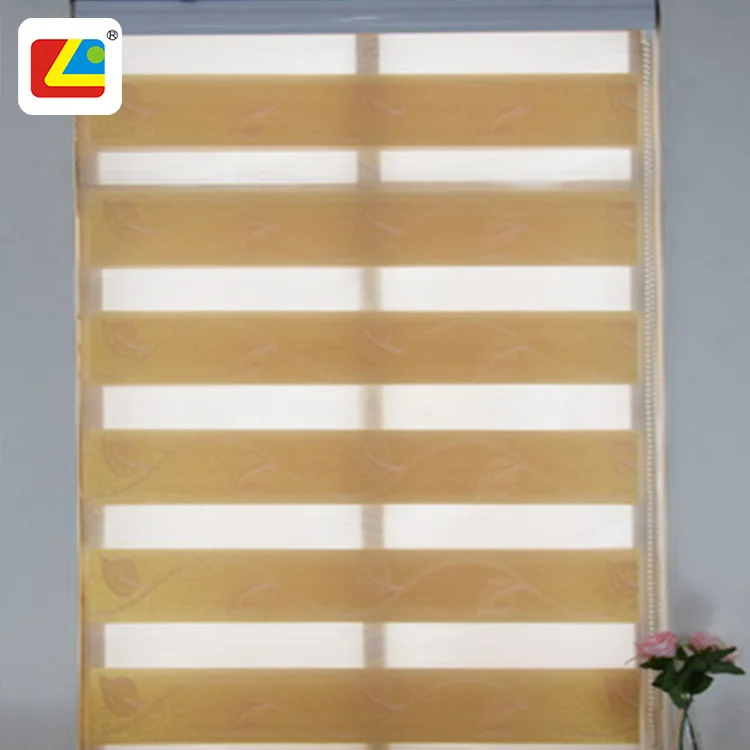 

Luxury Zebra Window Pleated Blinds New Style Chain System Zebra Blinds European Brown Zebra Roller Blinds, Customized