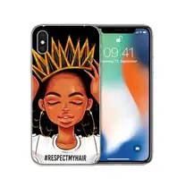 

2bunz Melanin Poppin Aba Soft Silicone Phone Case for iPhone X 6 7 8 plus 5 5s se 6s Fashion Black Girl Cover For iPhone xs