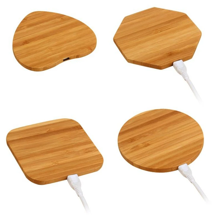 

Difformity Mini Qi Portable Wireless Charger Wood For Cell Phone, Wood color