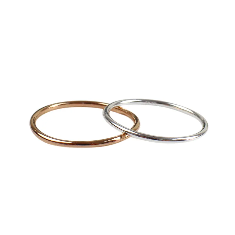 

1.2mm Thin Round Silver Stackable Ring Simple Tiny Dainty Rose Gold Stacking Ring