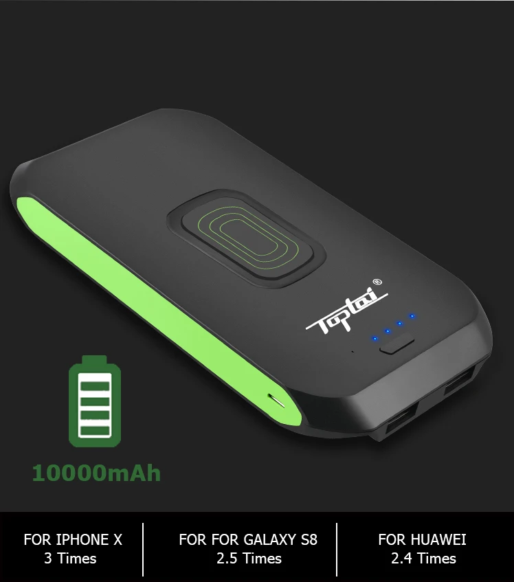 QI Power Bank,10000mAh Wireless Charger with 2 USB Ports Fast Charging_05(1).jpg