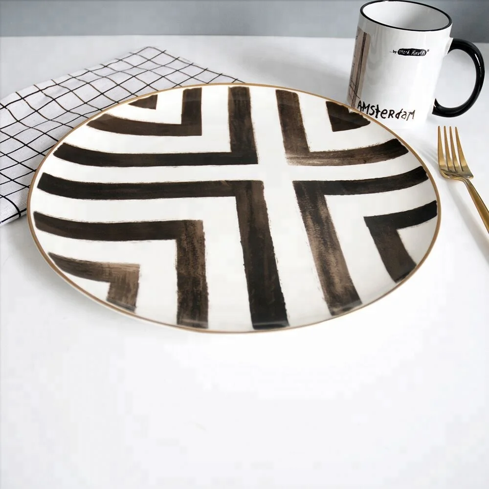 

Best selling products elegant high quality cheap ceramic plates for tableware, Gold /black /rose gold/silver