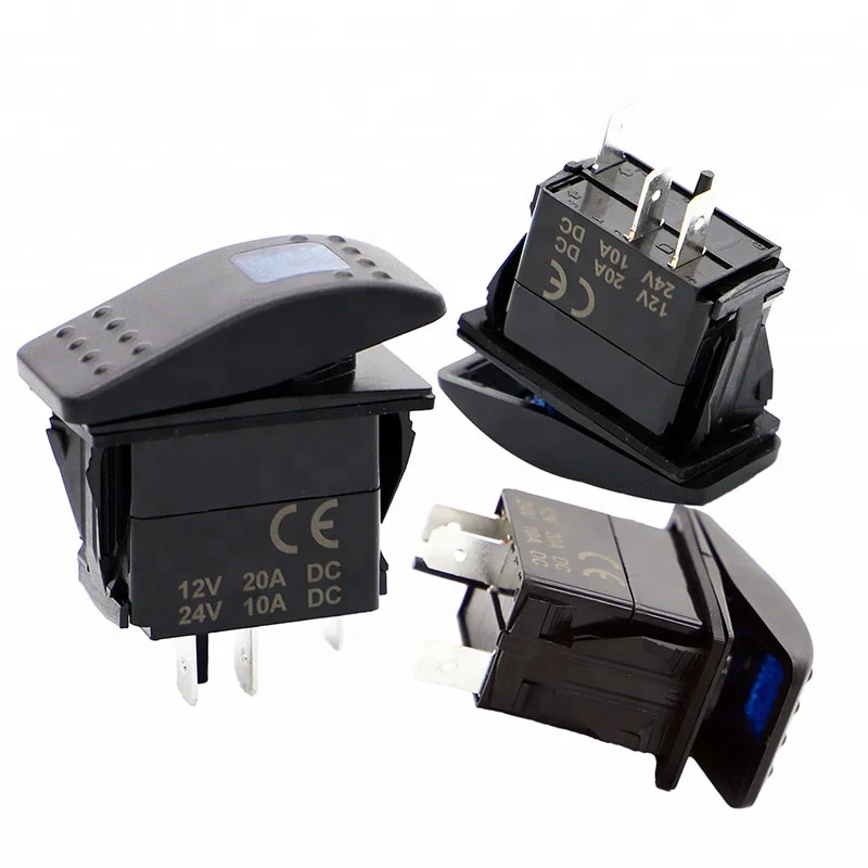 12V-24V Waterproof Auto Marine LED rocker switch 3pin ON OFF