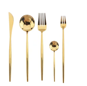Image of Hot Sale Cutlery Set Stainless Steel Flatware Sets Anti Rust Gold Utensil Set For Home Restaurant