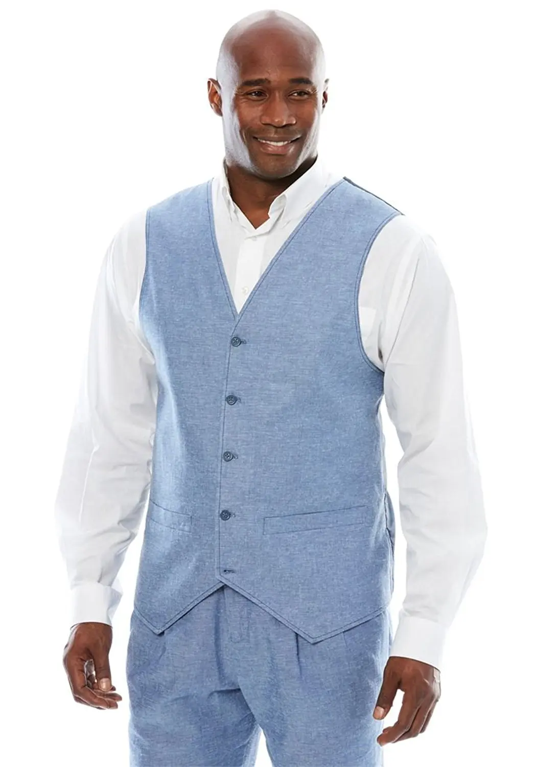 Kingsize Island Collection Mens Big /& Tall Linen Blend 5-Button Suit Vest