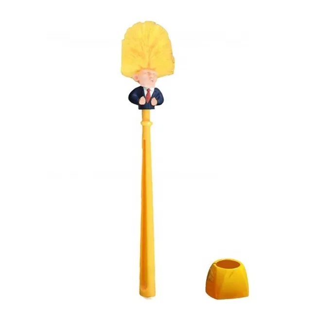 

Novelty donald trump plastic toilet bowl brush, Yellow(golden)