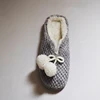 lady house fleece slipper with fur lining