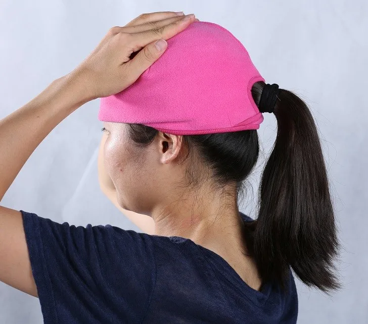 New Design Funny Winter Windproof Fleece Ski Hats With Ponytail Hole