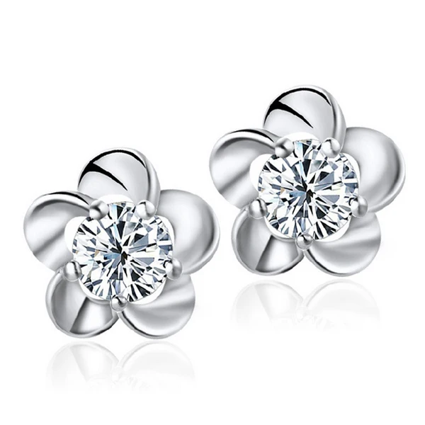 

2018 Lots Bulk Young Girl Accessories Fashion Shinning Crystal Silver Stud Earring, White - alibaba express jewelry