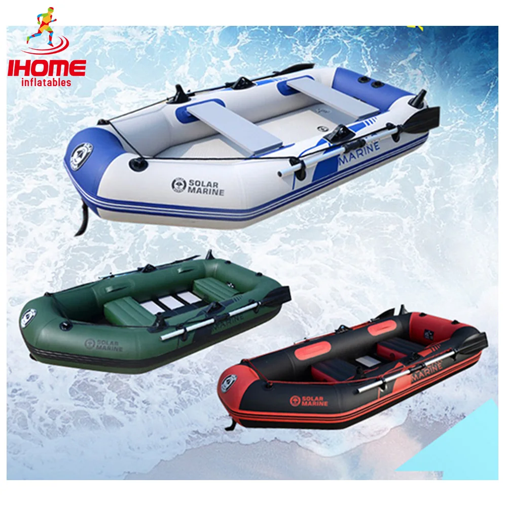 

High Quality PVC 1.75m-2.6m Inflatable Laminated PVC Rubber Boat Fishing Boat Kayak in Slatted Bottom for 1-4 Persons, Red,green,blue