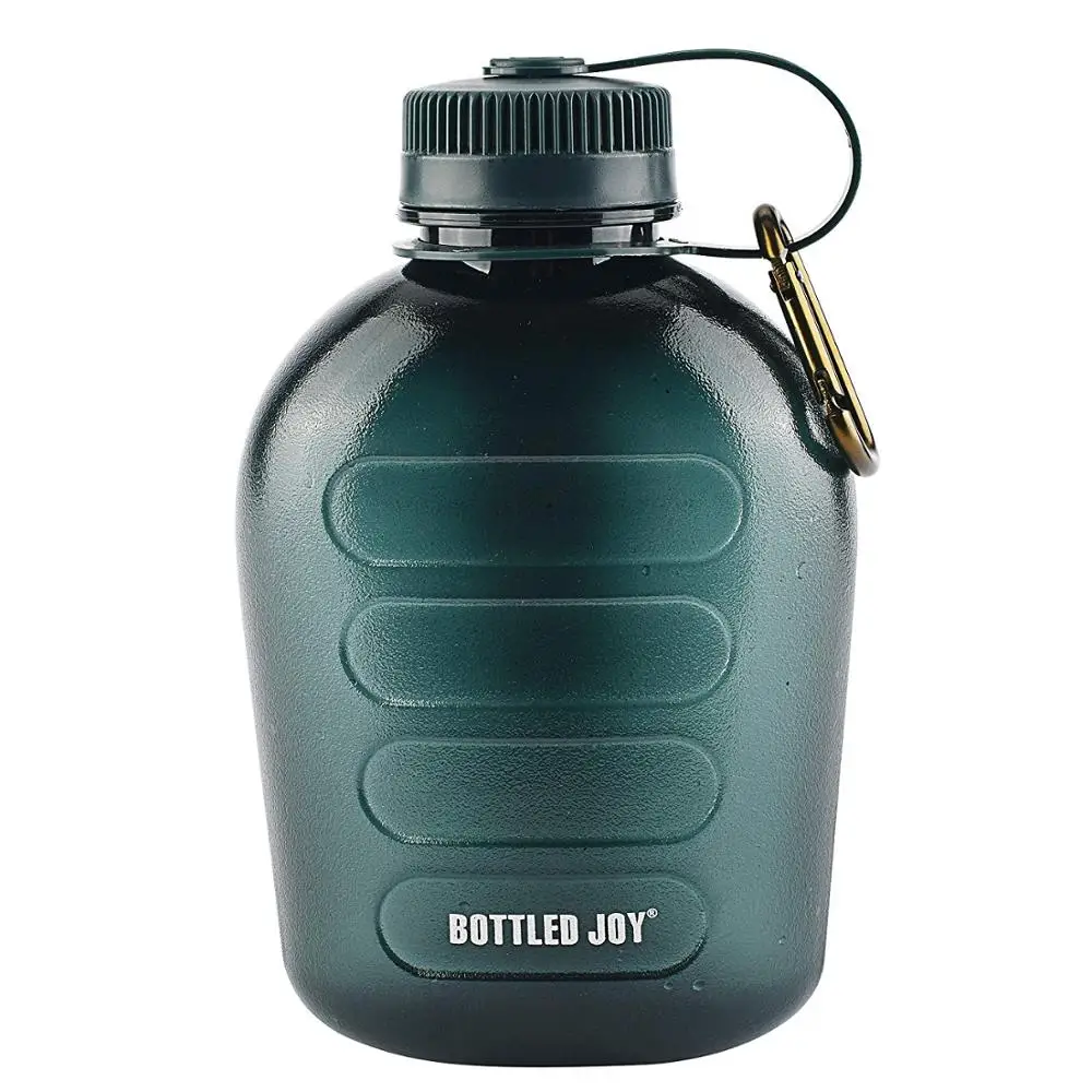 

Free shipping 1L big capacity portable army green water bottle canteen for outdoors, N/a