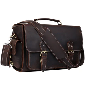 Vintage Style Real Leather Camera Messenger Bag