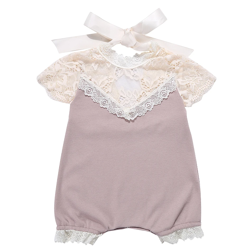 

Popular Baby Infant Clothing Lace Sleeveless Baby Rompers For Baby Girls, As picture