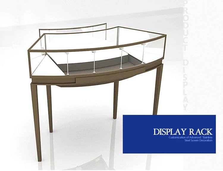 Wholesale customized luxury modern glass jewellery shop counter shopping mall design jewellery display showcase