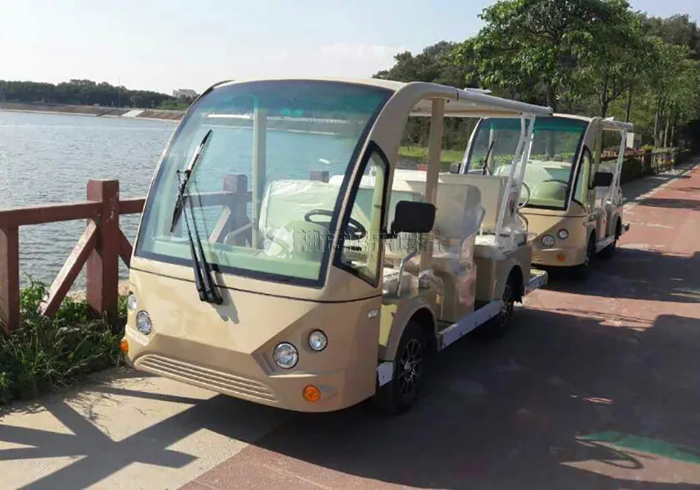 10 Passengers Electric Sightseeing Car , Electric Shuttle Car 7.5kw AC Motor