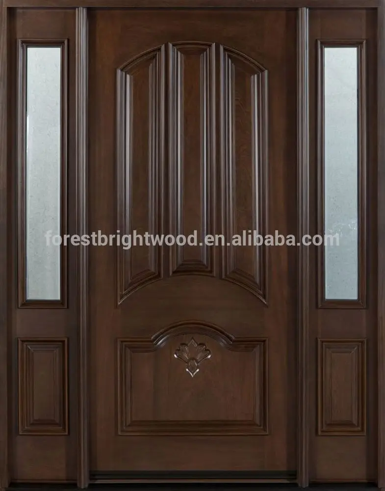 Exterior prehung caoba puerta de caoba sólida puerta de madera-Puertas