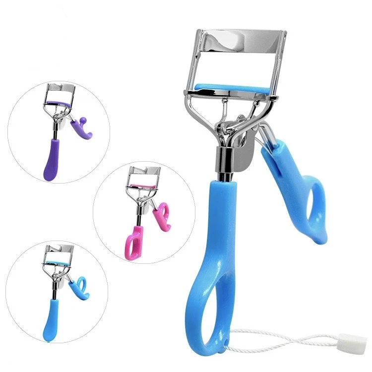 

2019 wholesale eyelash curler professional beauty eye simple metal eyelash curler Plastic handle with custom logo
