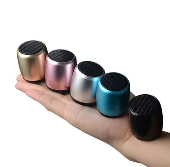 coin size metal aluminum remote shutter speaker bluetooths promotion mini speakers