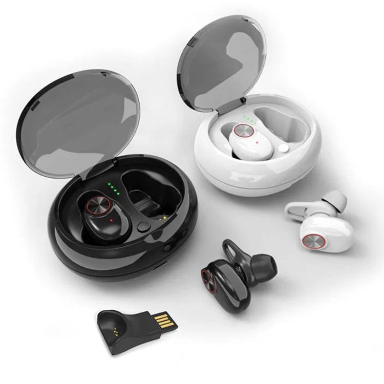 

2019 Amazon Wireless Earphones V5.0 Sweatproof Headphones with In-ear Earbuds,wireless earbuds with charger case OEM headphone