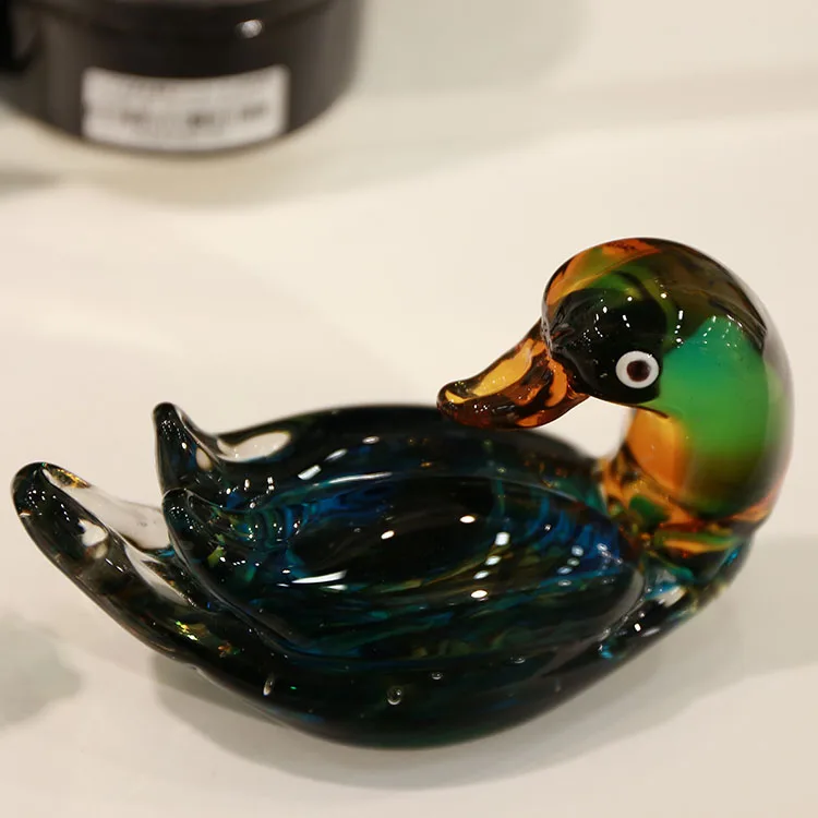 
blue Glass duck for home Decoration 
