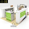 New Style clothing display ideas mall clothing kiosk with wooden clothing rack