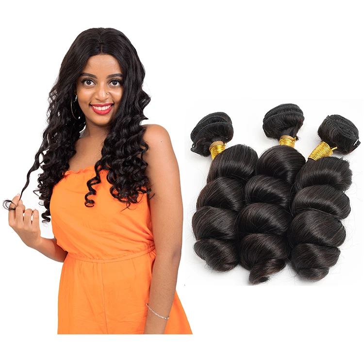

Brazilian Curly Hair Bundles,Loose Wave Human Hair, Natural colors