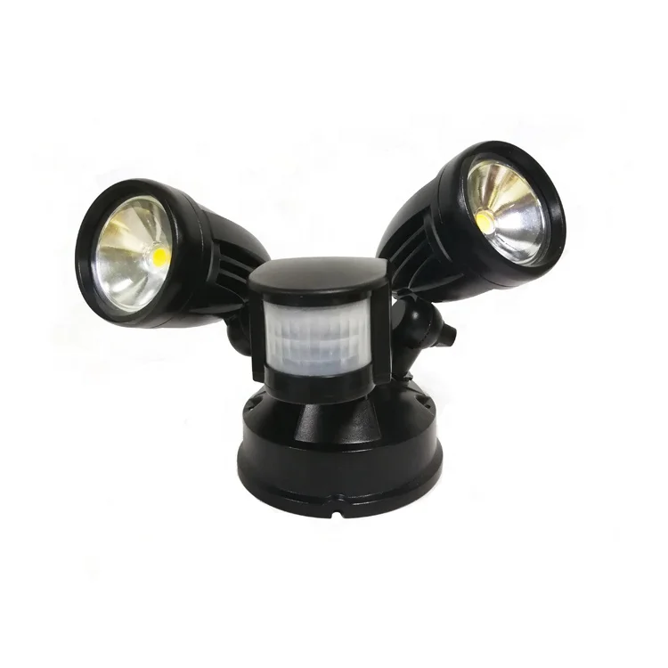 Twin Head LED Security Flood Light with PIR Sensor