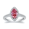 PES Fashion Jewelry! White Gold Marquise Halo Pink Diamond Engagement Ring (PES6-1792)