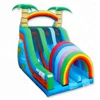 Hot sell Rainbow air bouncer inflatable water slide with pool for aquatic park