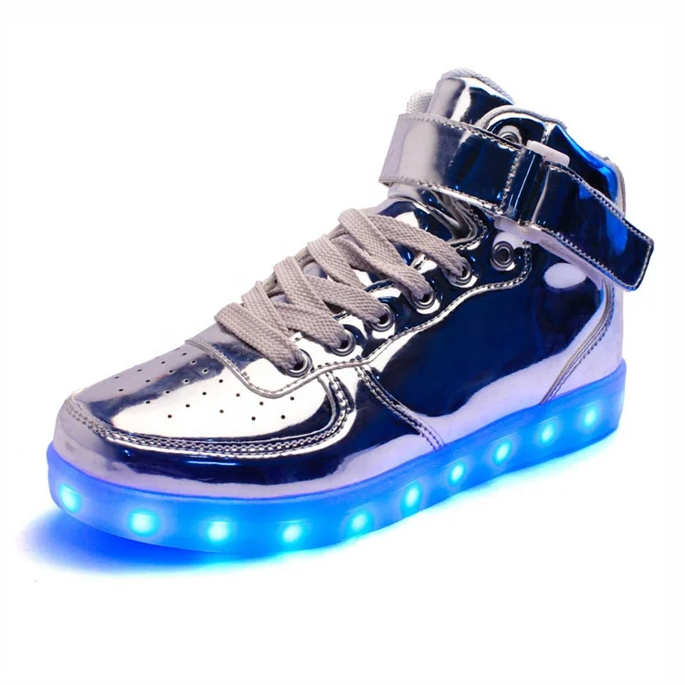 
High Top Casual Led Light up Sport Shoes Men, Adult Gold LED Light up Shoes, bulk led shoes wholesale 