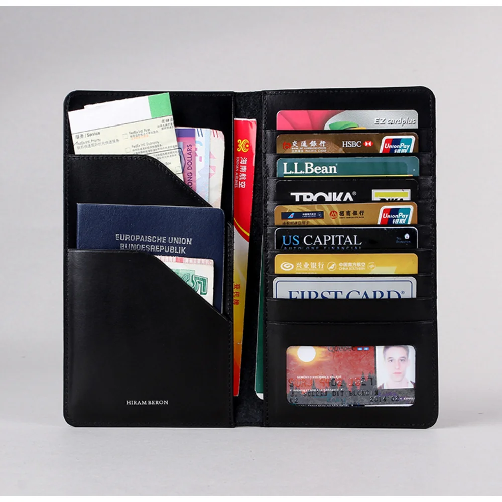 Customized Genuine Leather PU Passport Wallet Traveller Documents Passports Cover Holder