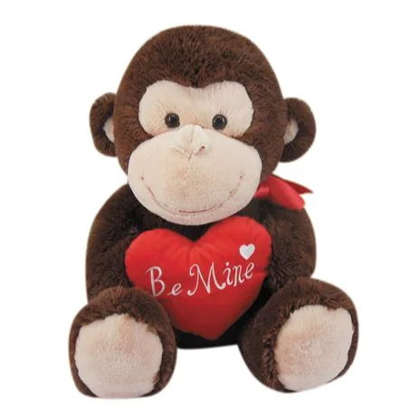 Valentine's day monkey stuffed hot sale animal