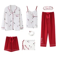 

7 piece sets crop tops for women night suit for ladies cotton nighty for women sleeping wear for women cotton