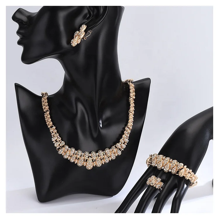 Factory Wholesale Dubai Bridal 18K Real Gold Plated Jewelry Sets Luxury Woman Jewelry