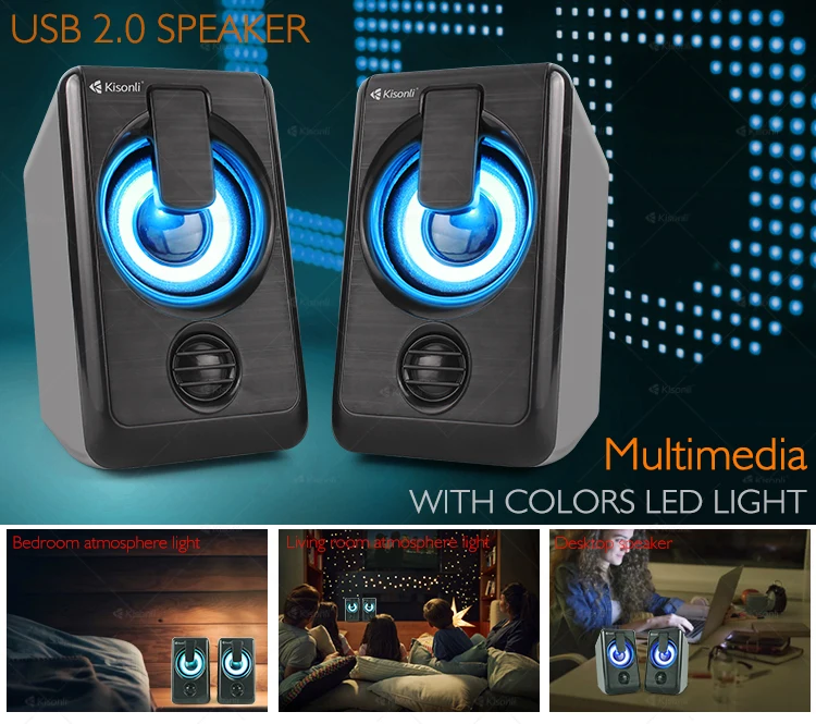 New Computer Speakers 2.0 usb wired woofer speaker no battery for laptop pc