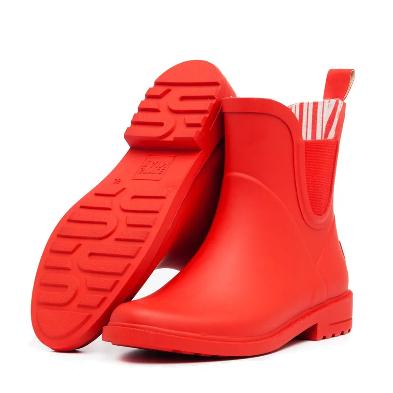 
Hotsale new design Ladies chelsea Ankle Rubber Boots Women Rubber Rain shoes 