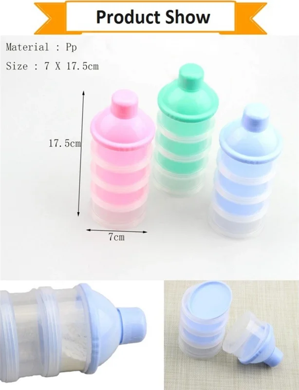 recipiente para leche para bebés grande recipiente para almacenamiento de leche en polvo portátil recipiente para leche en polvo azul Voarge Lata de leche en polvo para bebé