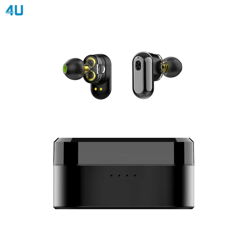 

4U QCC3020 7 Hours Playtime Mini Wireless Earphone With Dual Microphone