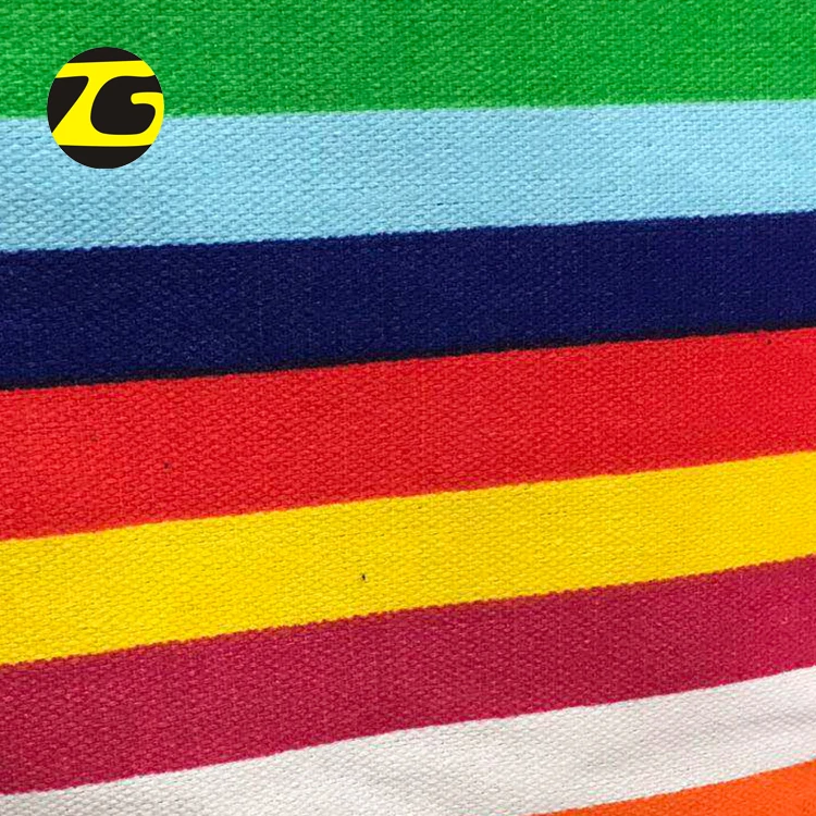 
Shaoxing textile supplier water proof stripe printed canvas fabric to make bags 